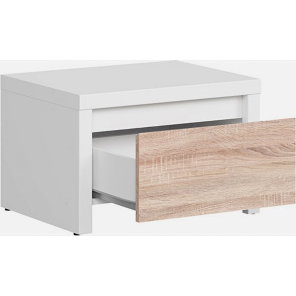 Chevet Kaspian - Blanc/chêne Chevet Kaspian - Blanc/chêne