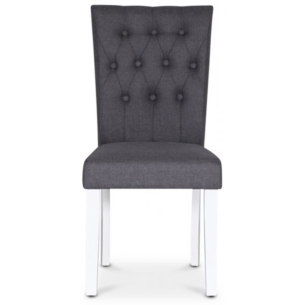 Stol i grått tyg med vita ben - Crocket Stol i grått tyg med vita ben - Crocket