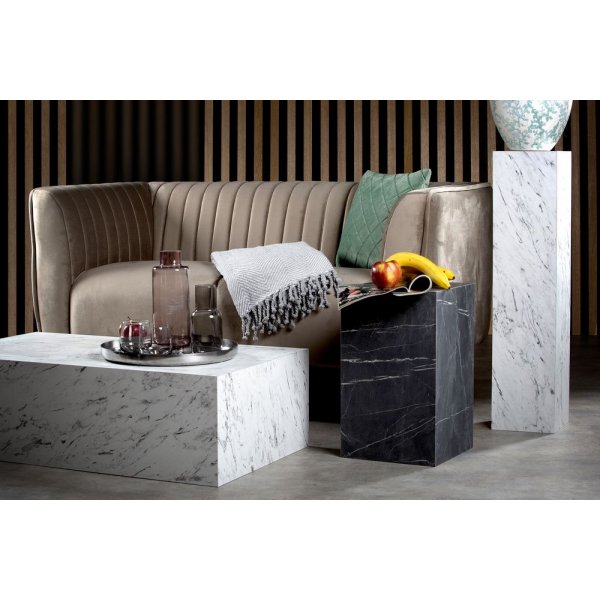 Stenen salontafel 100 x 60 cm - Wit marmer (Laminaat)