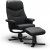 Fauteuil pivotant Bremen avec repose-pieds - Cuir noir/PU