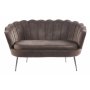 Soffa 2-sits brun sammet med kromade ben