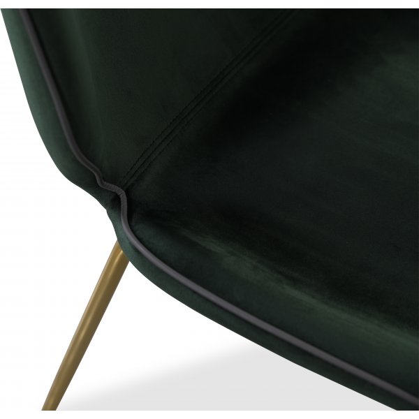 Deco velvet stol - Grn / Mssing