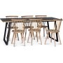 Edge 3.0 matgrupp 190x90 cm inkl 6 st vitoljade pinnstolar Castor - Svart Hgtryckslaminat (HPL)