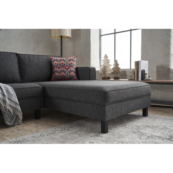 Canap divan droit Kale - Lin anthracite