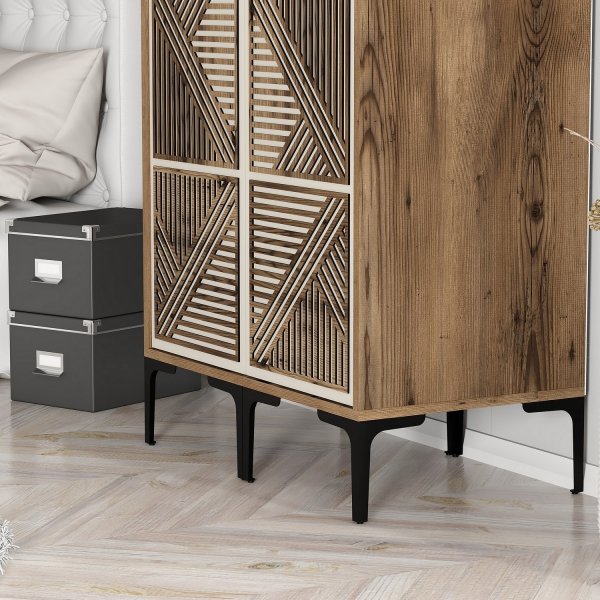 Armoire Kumsal 5 Noyer/crème Armoire Kumsal 5 Noyer/crème