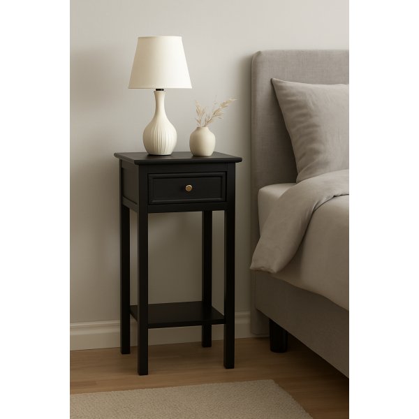 Sngbord 75 cm hgt antiksvart - Holmby