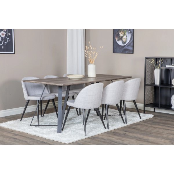 Matbord 180x90 cm - Ek/svart Matbord 180x90 cm - Ek/svart