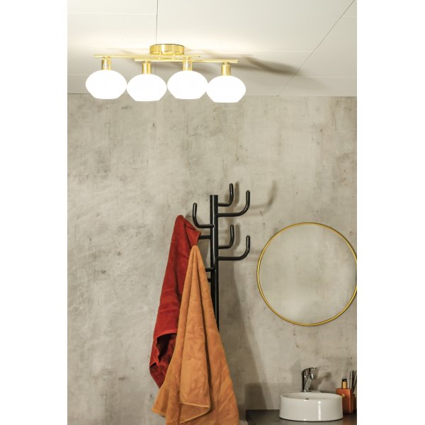 Plafond Elba - Laiton Mat/Blanc Opale Plafond Elba - Laiton Mat/Blanc Opale