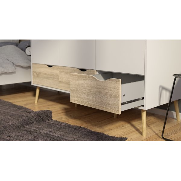 Armoire Oslo  3 portes - Blanc/chne