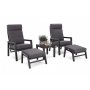 Morton Ftljset med bord & fotpallar (recliner) - Mrkgr/gr