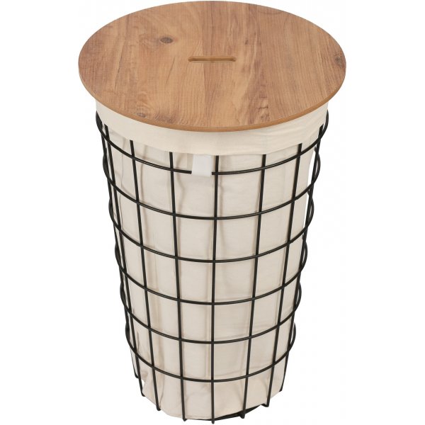 Panier à linge Hazel - Chêne/noir Panier à linge Hazel - Chêne/noir