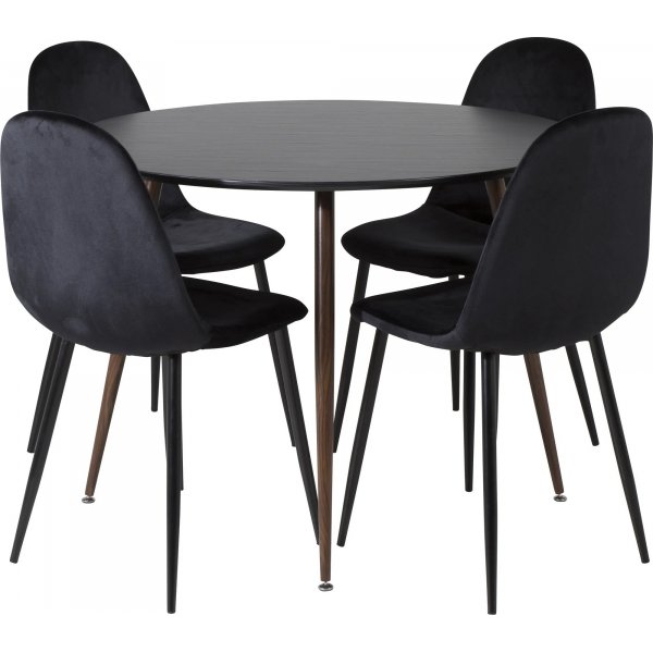 Table à manger Paradis 100 cm - Noir/noyer Table à manger Paradis 100 cm - Noir/noyer