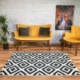 Intersect matta 120 x 170 cm - Svart/vit