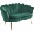 Kingsley 2-sits soffa i sammet - grön / mässing