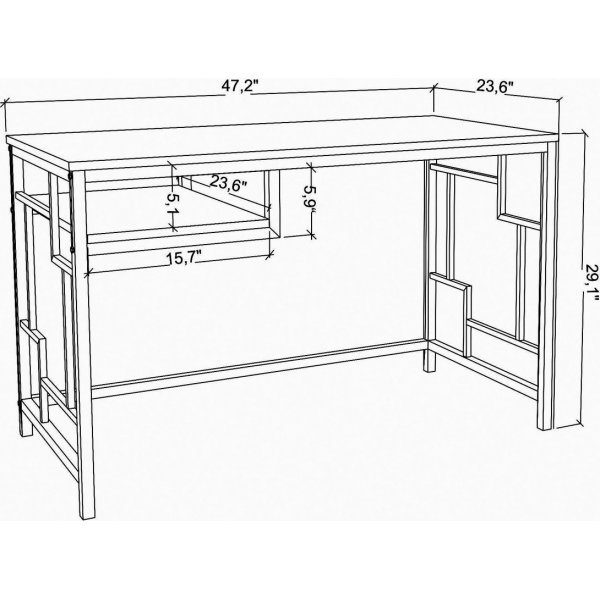 Kennesaw skrivbord 120 x 60 cm - Svart/antracit Kennesaw skrivbord 120 x 60 cm - Svart/antracit