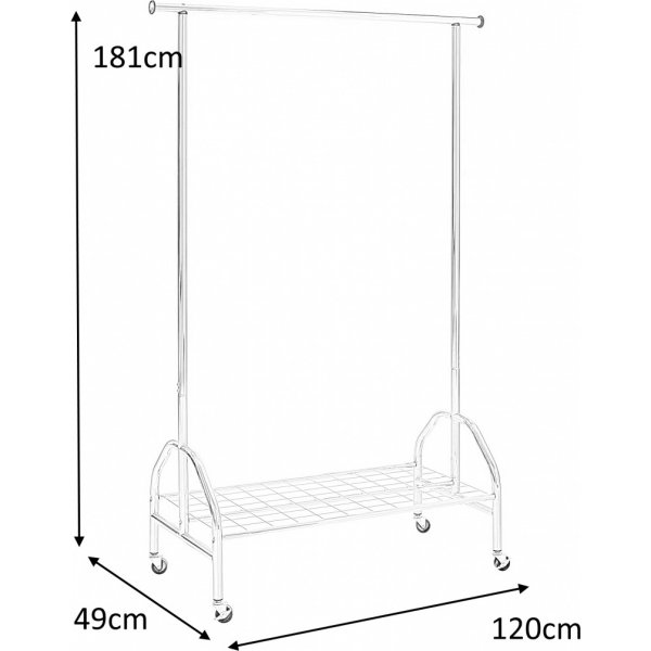 Kledingrek Lea - Met schoenenrek (op wieltjes)