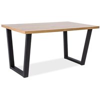 Rayna matbord 150 cm - Massiv ek/svart Rayna matbord 150 cm - Massiv ek/svart