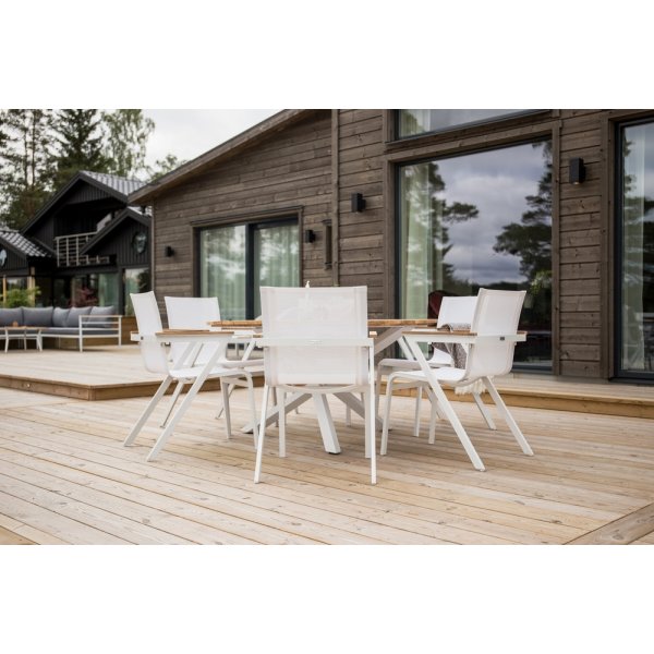 Mexico utematgrupp med 6 st Mexico stolar - Natur/Vit