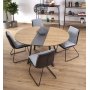 Colton runt frlngningbart matbord 118-148 cm - Ek/svart