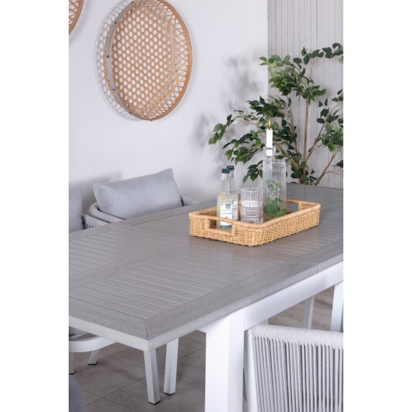 Albany utematgrupp med 6 st Virya stolar - Gr/Vit