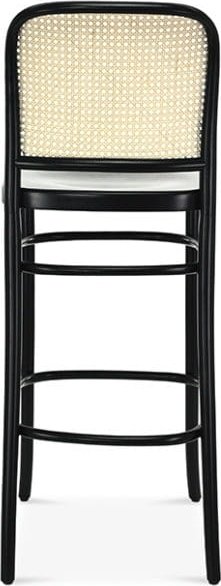 Tabouret de bar No 811 avec dossier en rotin - Couleur du cadre au choix Tabouret de bar No 811 avec dossier en rotin - Couleur du cadre au choix