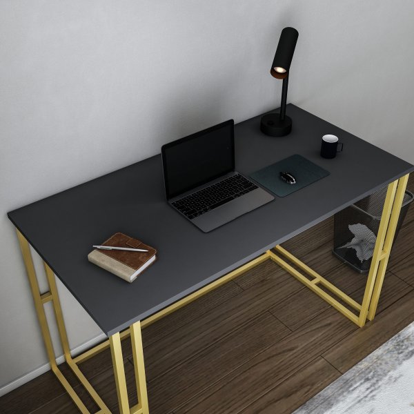 Kane skrivbord 120 x 60 cm - Guld/antracit Kane skrivbord 120 x 60 cm - Guld/antracit