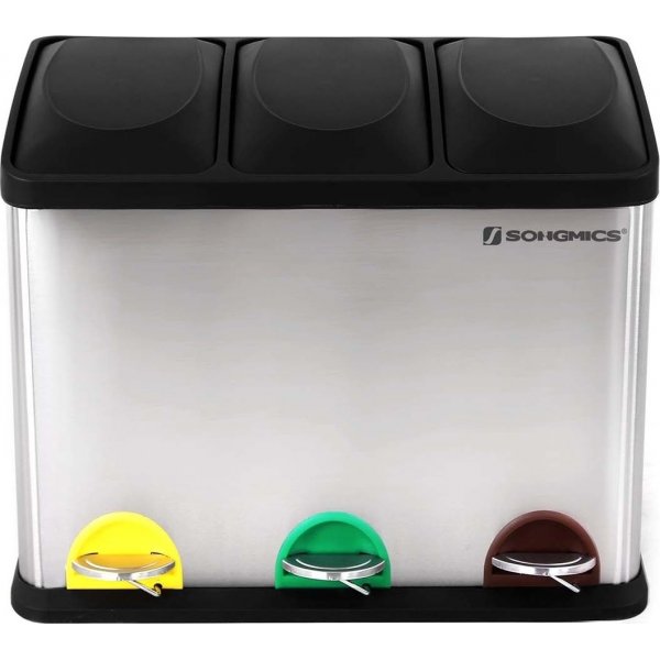 Maiken afvalbak 54 l - Zilver/zwart Maiken afvalbak 54 l - Zilver/zwart