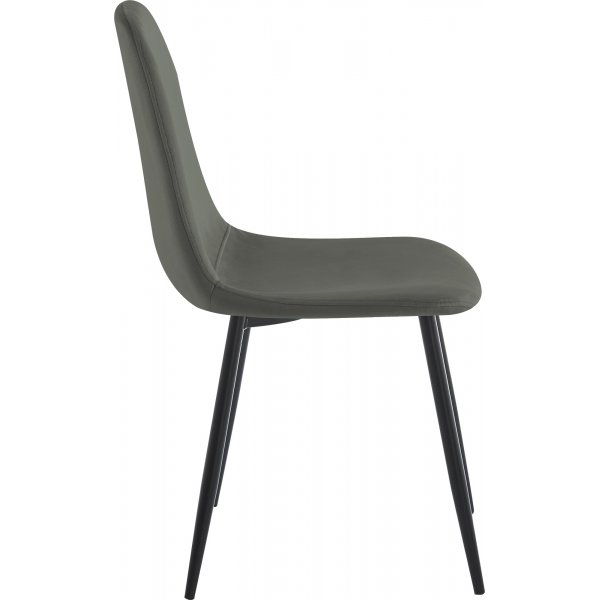 Stol i mörkgrå sammet med svarta ben Stol i mörkgrå sammet med svarta ben