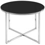 Irving runt sidobord - Krom/Svart glas