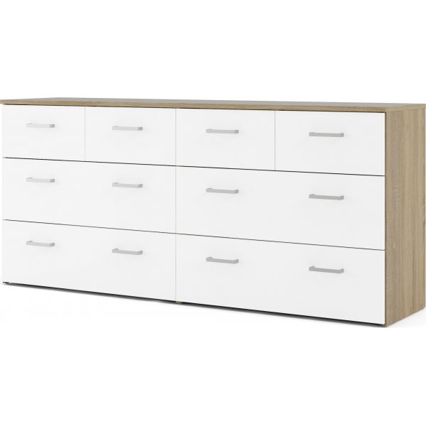 Space byrå med 8 lådor - Ek/vit Space byrå med 8 lådor - Ek/vit