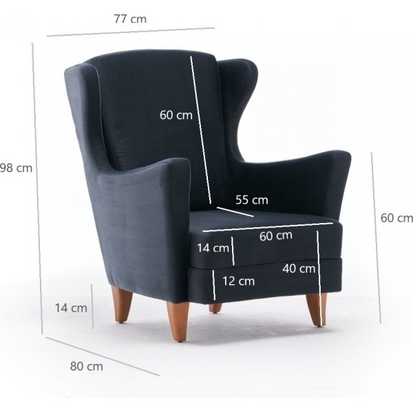 Fauteuil Lola - Anthracite Fauteuil Lola - Anthracite