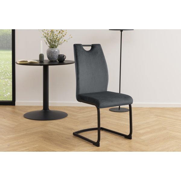 Chaise de salle à manger en laine - Gris Chaise de salle à manger en laine - Gris