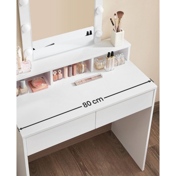 Eveline sminkbord 80 x 40 cm - Vit Eveline sminkbord 80 x 40 cm - Vit