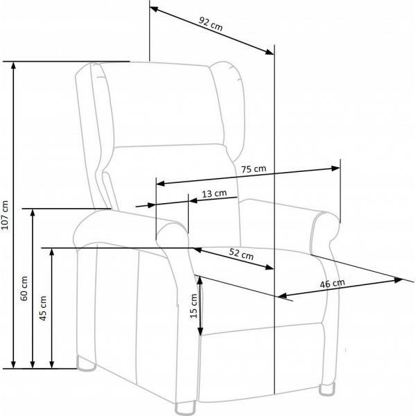 Reclinerfåtölj med massage i beige tyg Reclinerfåtölj med massage i beige tyg