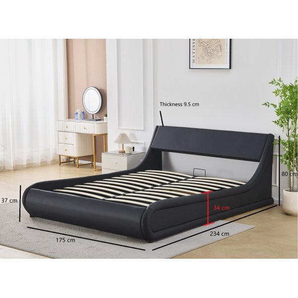 Sngram svart konstlder 160 x 200 cm