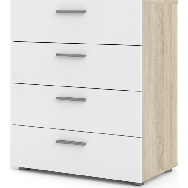 Pepe ladekast met 4 lades - Eiken/wit Pepe ladekast met 4 lades - Eiken/wit