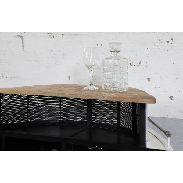 Barskåp båt 102 x 54 cm - Vit/blå/Svart Barskåp båt 102 x 54 cm - Vit/blå/Svart