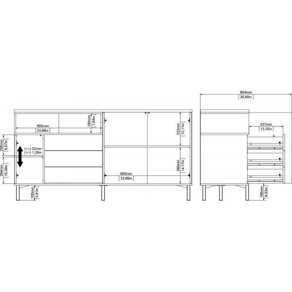 Buffet Roomers - Blanc/chne