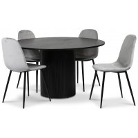 Pose matgrupp: Bord Ø130 cm inklusive 4 st carisma stolar - Svart Pose matgrupp: Bord Ø130 cm inklusive 4 st carisma stolar - Svart