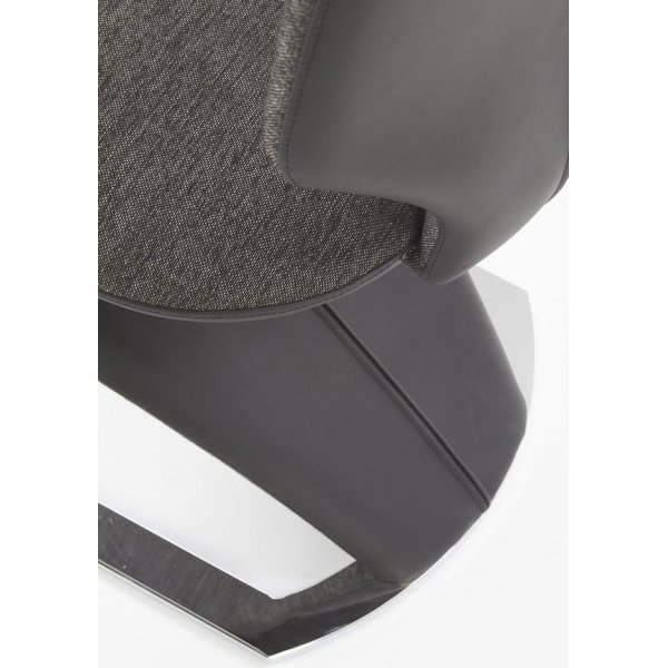 Chaise de salle à manger Zackary - Gris/noir (Tissu/PU) - Chrome Chaise de salle à manger Zackary - Gris/noir (Tissu/PU) - Chrome