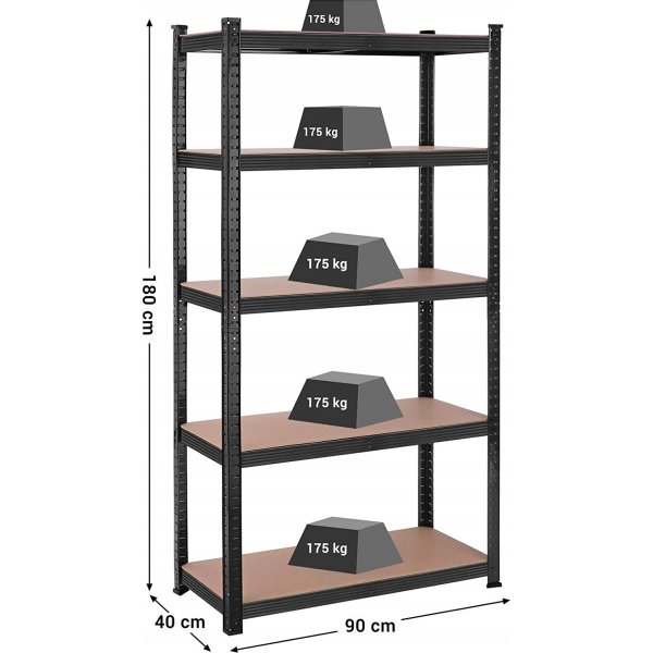 Étagère Galore 180 cm - Noir/beige Étagère Galore 180 cm - Noir/beige