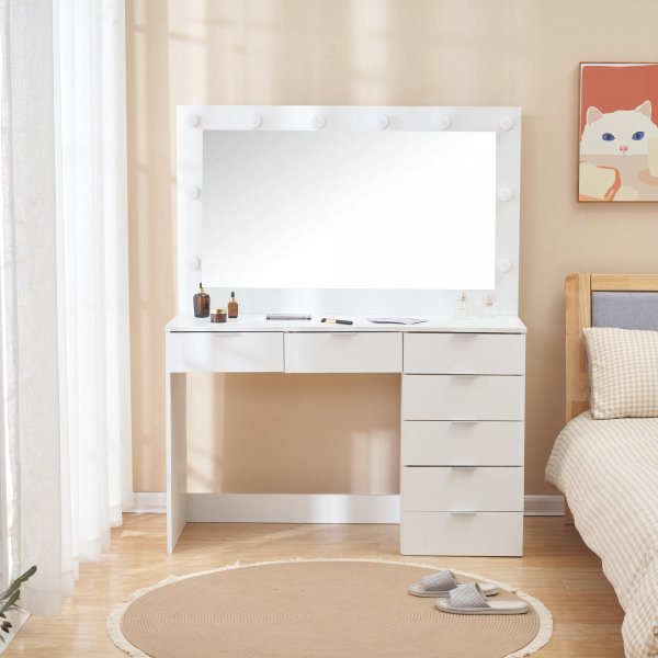 Kaptafel met verlichting en opbergruimte / Gigi