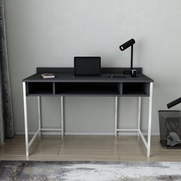 Alma skrivbord 120 x 60 cm - Vit/antracit Alma skrivbord 120 x 60 cm - Vit/antracit