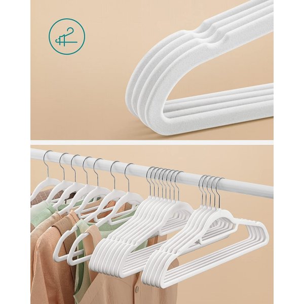 Klädgalge, sammet, 43,5 cm, 20-pack - Vit Klädgalge, sammet, 43,5 cm, 20-pack - Vit