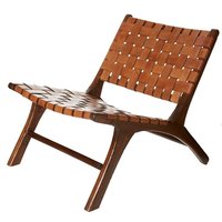 Fåtölj Pixie Safari - Cognacsskinn i sadelgjord / Teak Fåtölj Pixie Safari - Cognacsskinn i sadelgjord / Teak