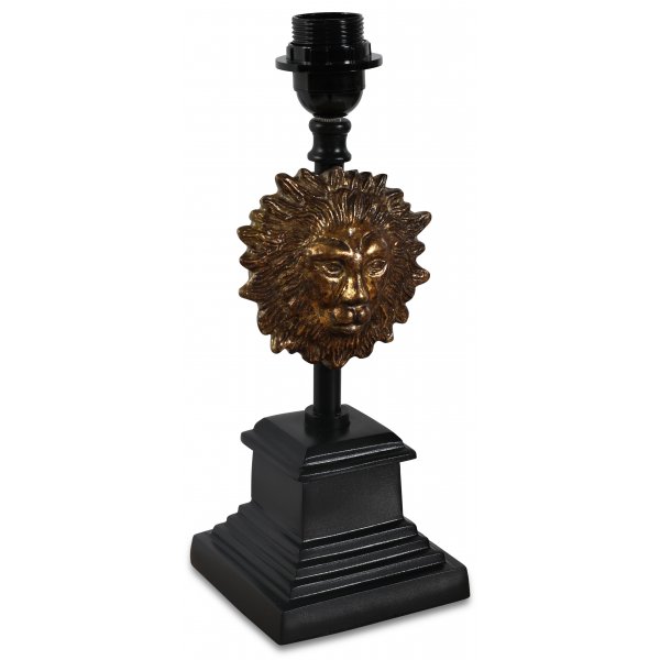 Lejon lampfot H36 cm - Svart / Guld