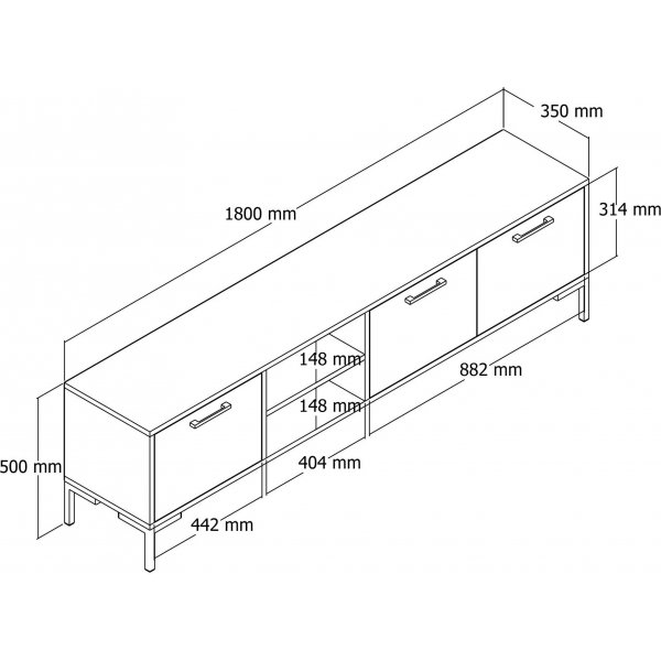 Banc multimédia Aurora - Noyer/anthracite Banc multimédia Aurora - Noyer/anthracite