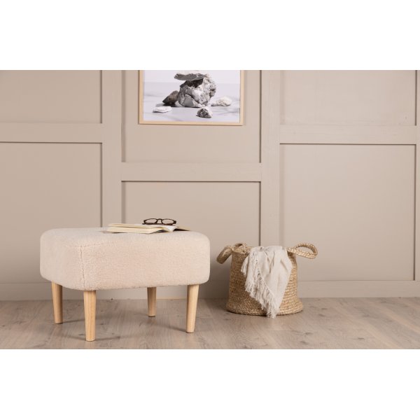 Salina sittpuff - Vit fleece Salina sittpuff - Vit fleece