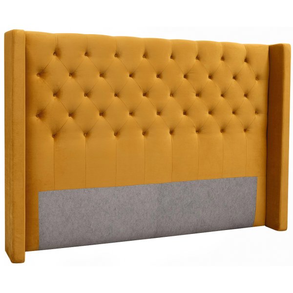 Almedal sänggavel med knappar (Guld Sammet) - Valfri bredd Almedal sänggavel med knappar (Guld Sammet) - Valfri bredd