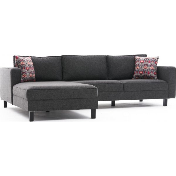 Canapé gauche Kale - Lin anthracite Canapé gauche Kale - Lin anthracite